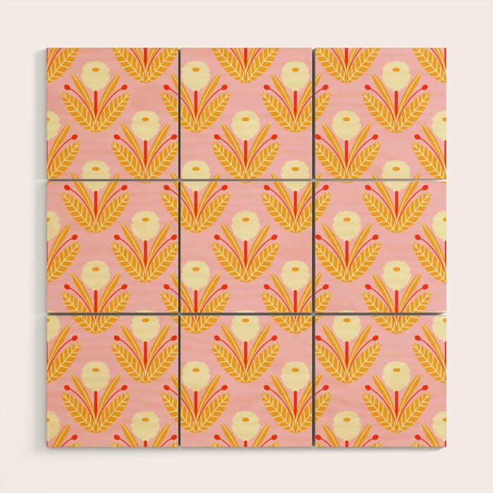 Happy White Dahlias - Pattern Wood Wall Art Gallery Image 1