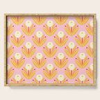 Happy White Dahlias - Pattern Serving Tray Gallery Image 1