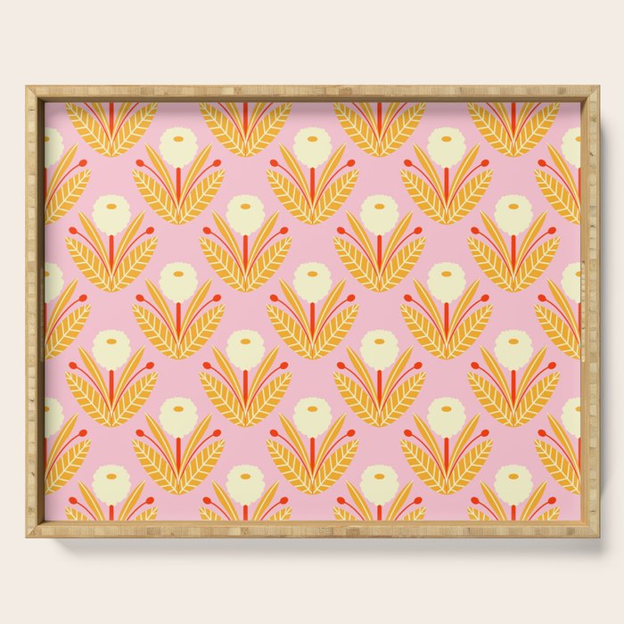 Happy White Dahlias - Pattern Serving Tray Gallery Image 1