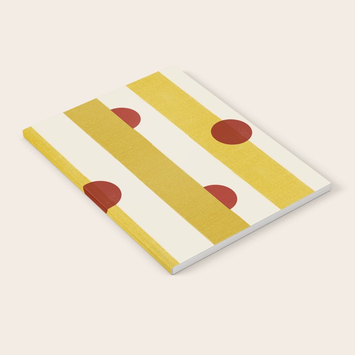 Yellow Stripes and Red Dots Pattern with Texture Notebook Gallery Image 2