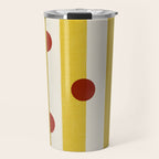 Yellow Stripes and Red Dots Pattern with Texture Travel Mug Gallery Image 1