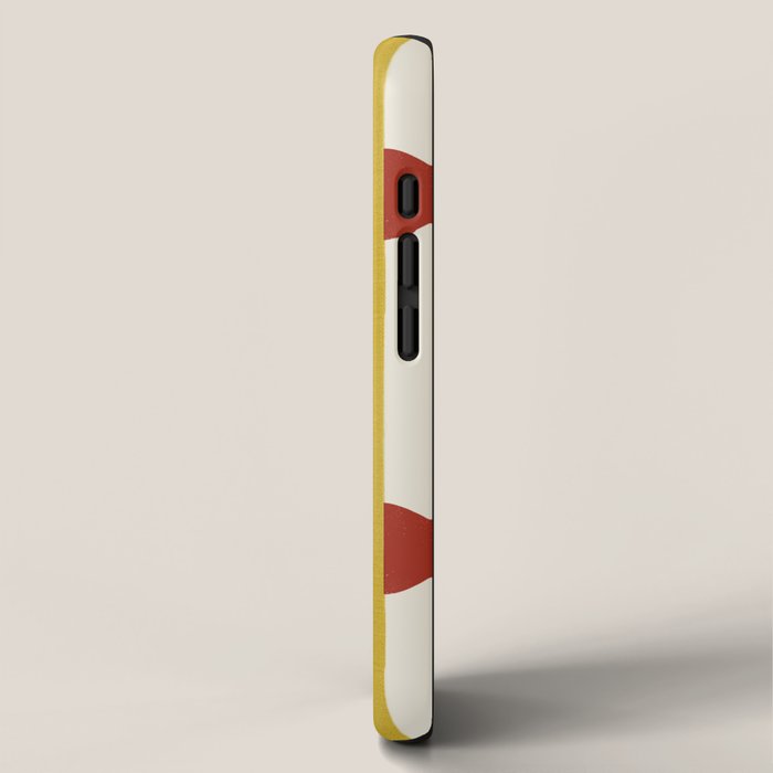 Yellow Stripes and Red Dots Pattern with Texture iPhone Case Gallery Image 2