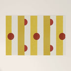 Yellow Stripes and Red Dots Pattern with Texture Welcome Mat Gallery Image 1