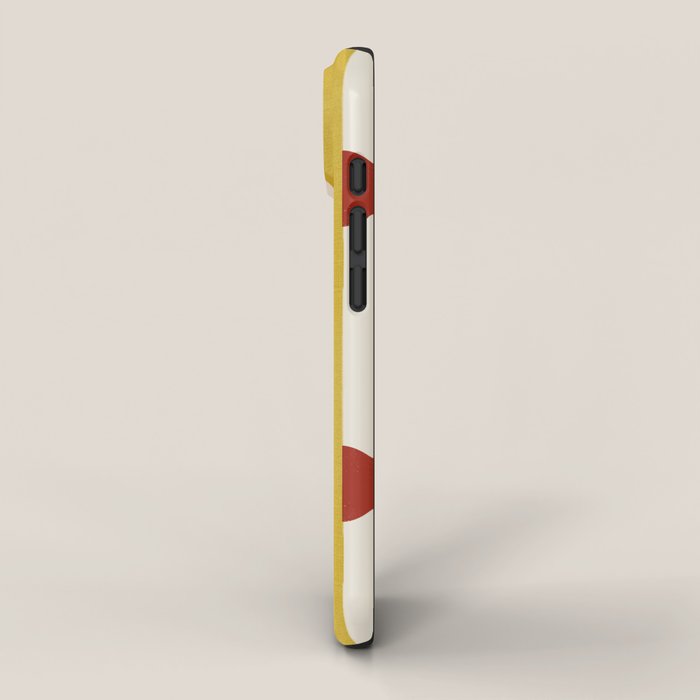 Yellow Stripes and Red Dots Pattern with Texture iPhone Case Gallery Image 2