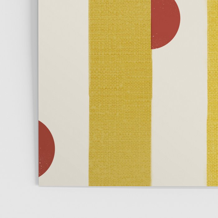 Yellow Stripes and Red Dots Pattern with Texture Poster Gallery Image 3