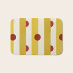Yellow Stripes and Red Dots Pattern with Texture Bath Mat Gallery Image 1