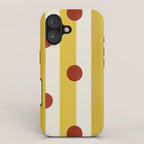 Yellow Stripes and Red Dots Pattern with Texture iPhone Case Gallery Image 1