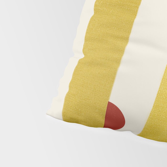 Yellow Stripes and Red Dots Pattern with Texture Pillow Sham Gallery Image 4