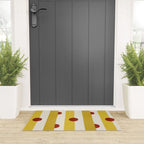 Yellow Stripes and Red Dots Pattern with Texture Welcome Mat Gallery Image 3