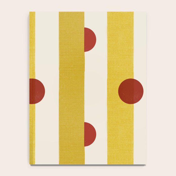 Yellow Stripes and Red Dots Pattern with Texture Notebook Gallery Image 4