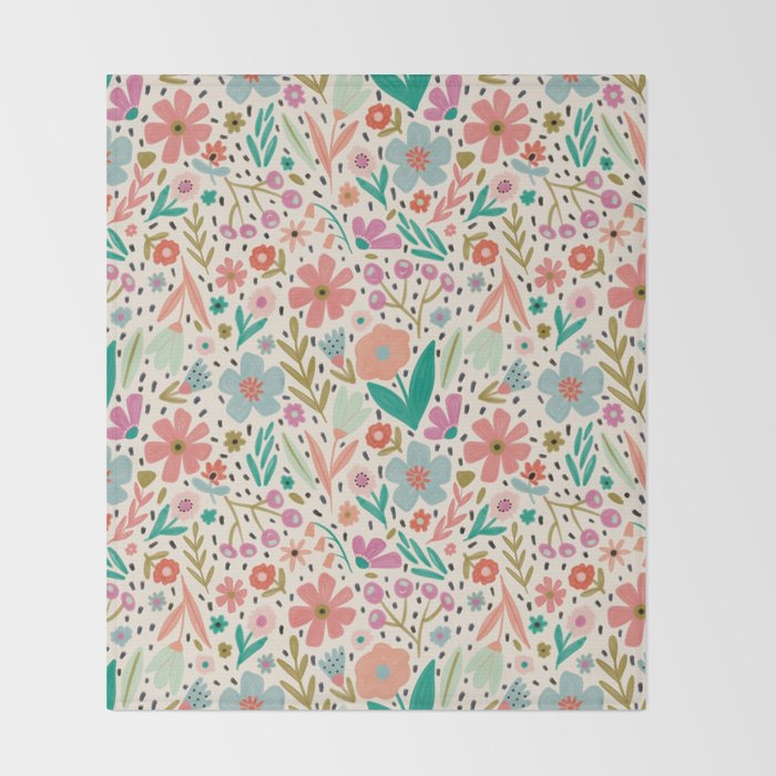 Spring Flower - Modern Floral Throw Blanket Gallery Image 2