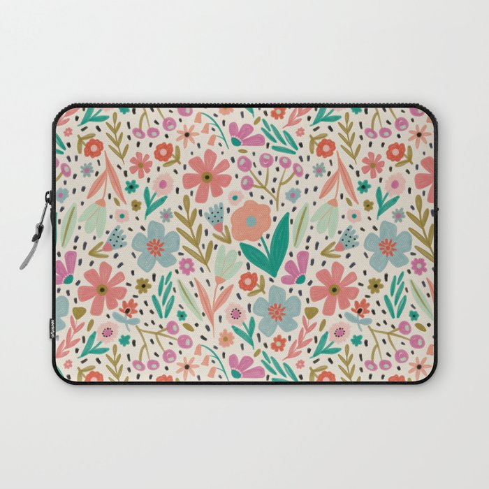 Spring Flower - Modern Floral Laptop Sleeve Gallery Image 1