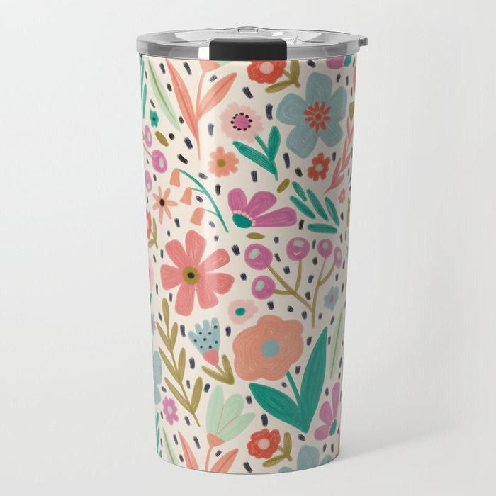Spring Flower - Modern Floral Travel Mug Gallery Image 1