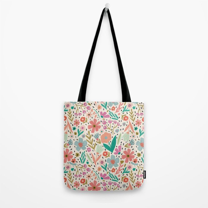 Spring Flower - Modern Floral Tote Bag Gallery Image 2