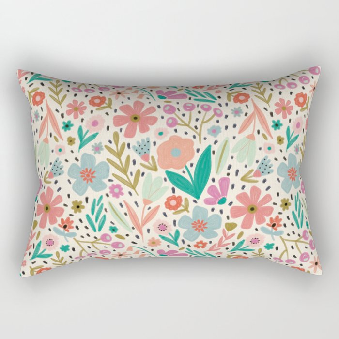 Spring Flower - Modern Floral Rectangular Pillow Gallery Image 2