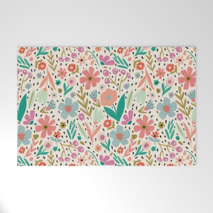 Spring Flower - Modern Floral Welcome Mat Gallery Image 1