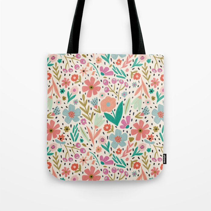 Spring Flower - Modern Floral Tote Bag Gallery Image 1