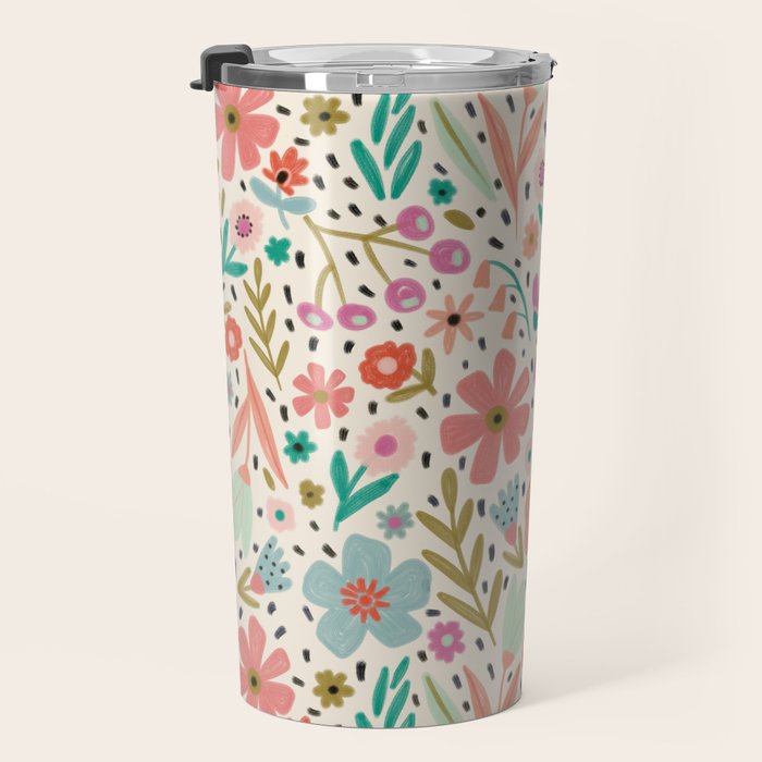 Spring Flower - Modern Floral Travel Mug Gallery Image 3