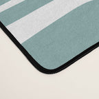 Mid Century Modern Piquet Multi Geometric Pattern Vintage Blue Spruce and White Desk Mat Gallery Image 4