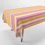 Classic Stripes XXV - Pink Orange Yellow Tablecloth Gallery Image 1