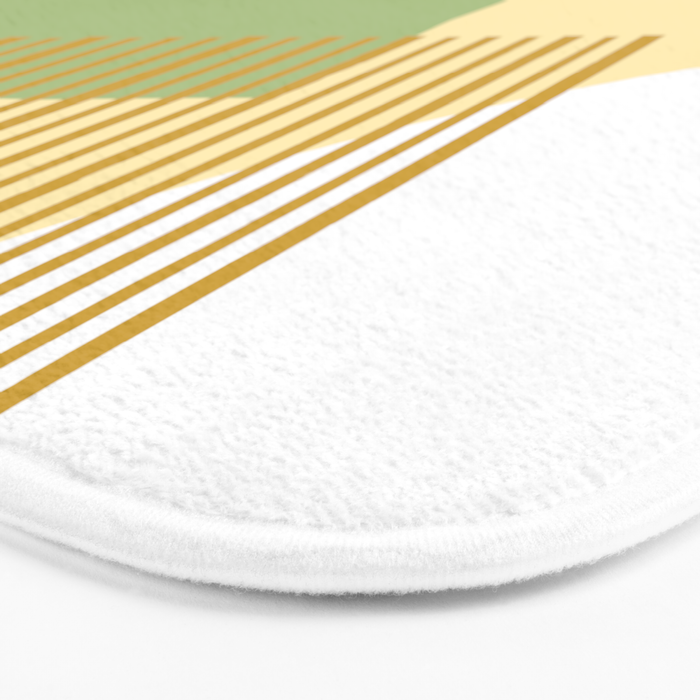 Bloc Lines Half-circle - Yellow Green Bath Mat Gallery Image 3