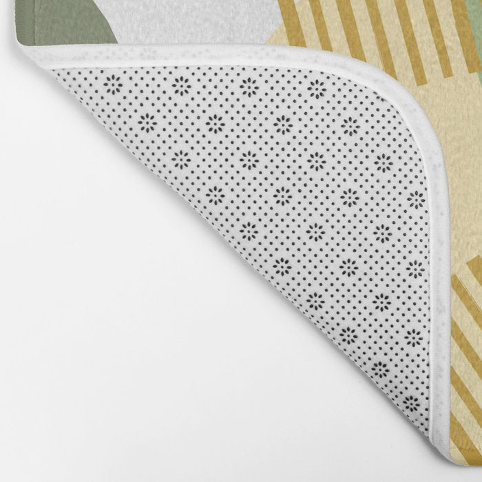 Bloc Lines Half-circle - Yellow Green Bath Mat Gallery Image 2