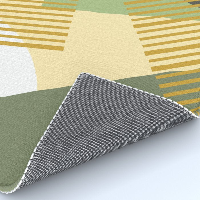 Bloc Lines Half-circle - Yellow Green Rug Gallery Image 4