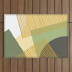 Bloc Lines Half-circle - Yellow Green Outdoor Rug Gallery Image 1