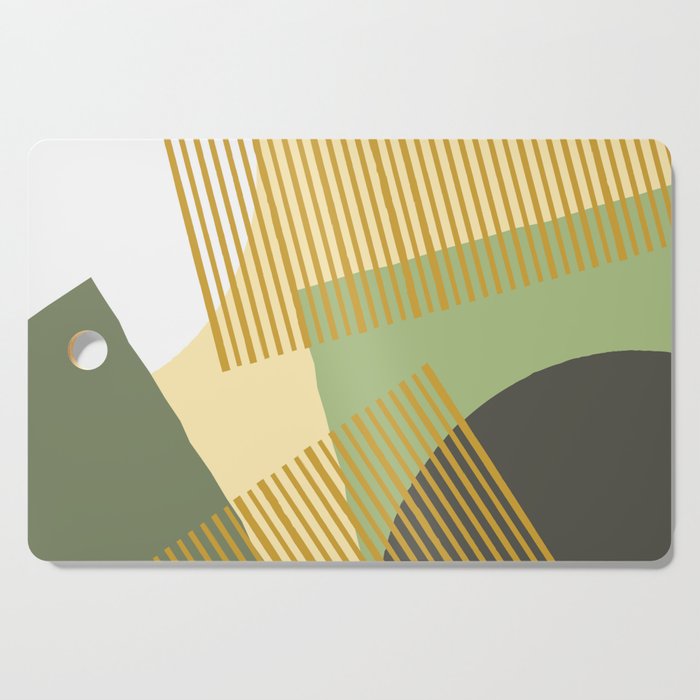 Bloc Lines Half-circle - Yellow Green Cutting Board Gallery Image 1