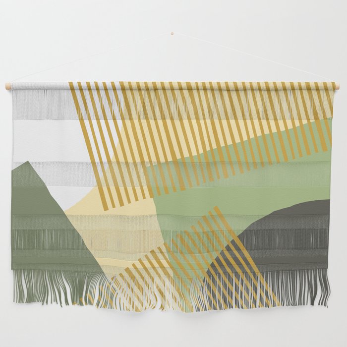 Bloc Lines Half-circle - Yellow Green Wall Hanging Gallery Image 1