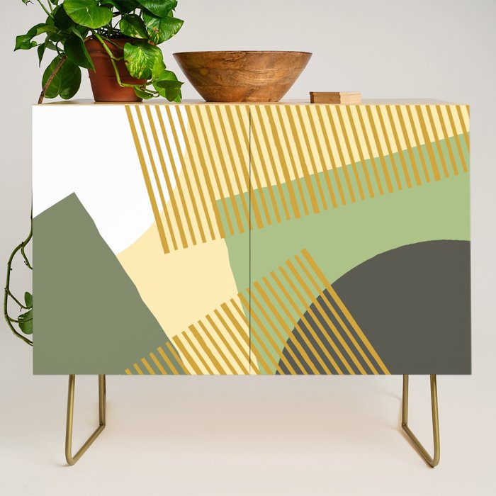 Bloc Lines Half-circle - Yellow Green Credenza Gallery Image 1