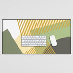 Bloc Lines Half-circle - Yellow Green Desk Mat Gallery Image 1