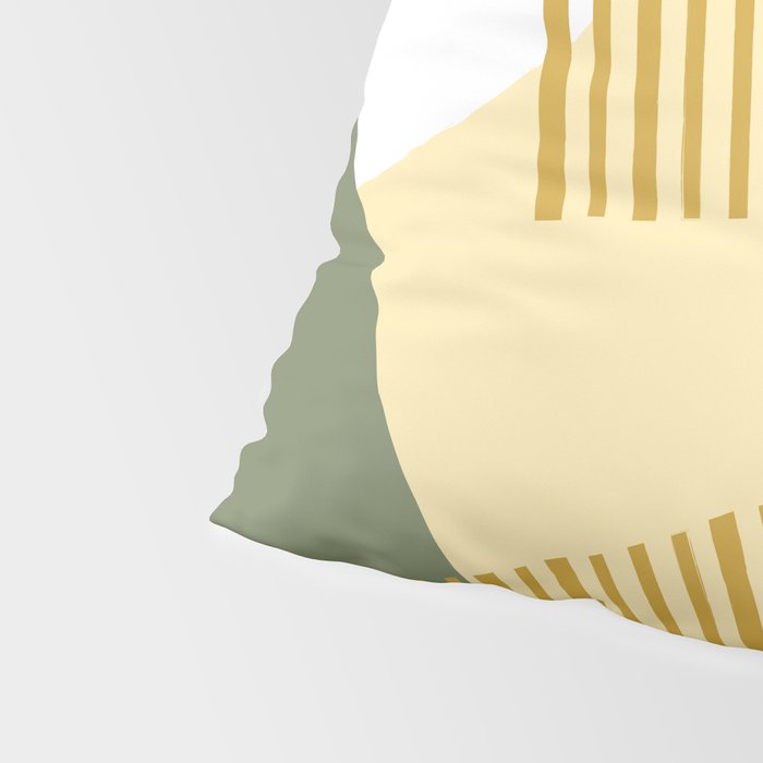 Bloc Lines Half-circle - Yellow Green Pillow Sham Gallery Image 4