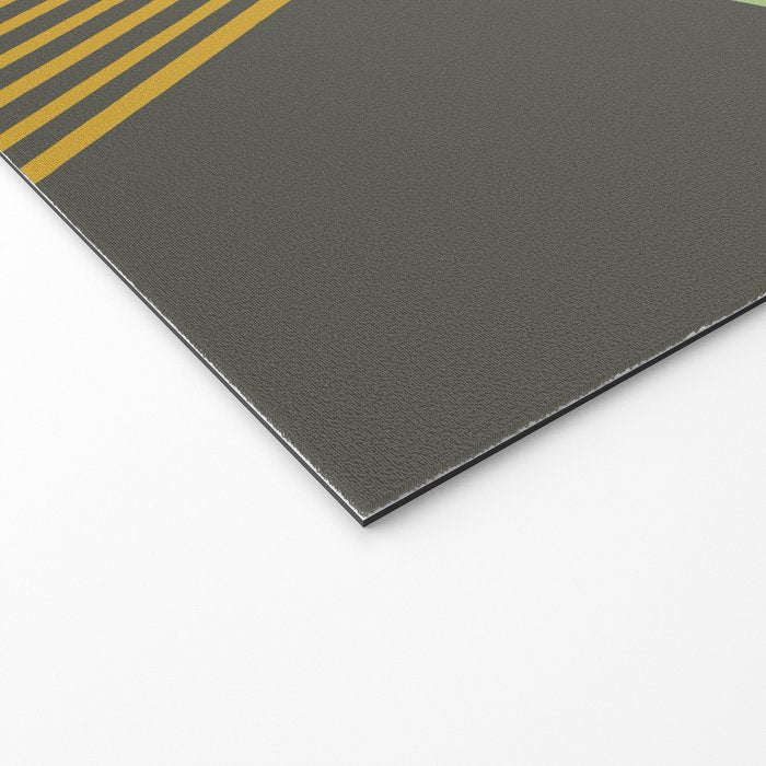 Bloc Lines Half-circle - Yellow Green Welcome Mat Gallery Image 2