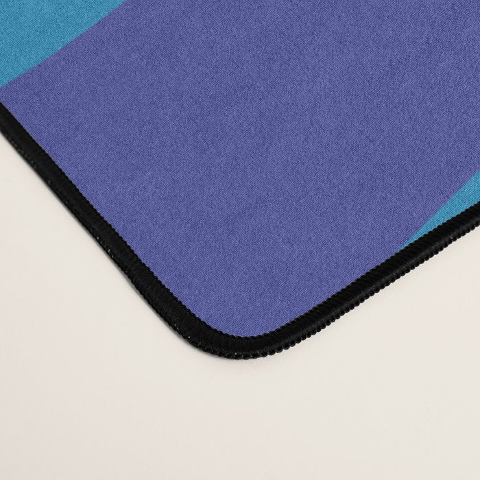 Retro Abstract Pattern Wavy Loops Contemporary Pop Art in Bold Blue Desk Mat Gallery Image 4