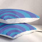 Retro Abstract Pattern Wavy Loops Contemporary Pop Art in Bold Blue Pillow Sham Gallery Image 3