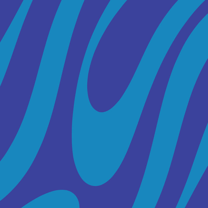 Retro Abstract Pattern Wavy Loops Contemporary Pop Art in Bold Blue Coffee Mug Gallery Image 2