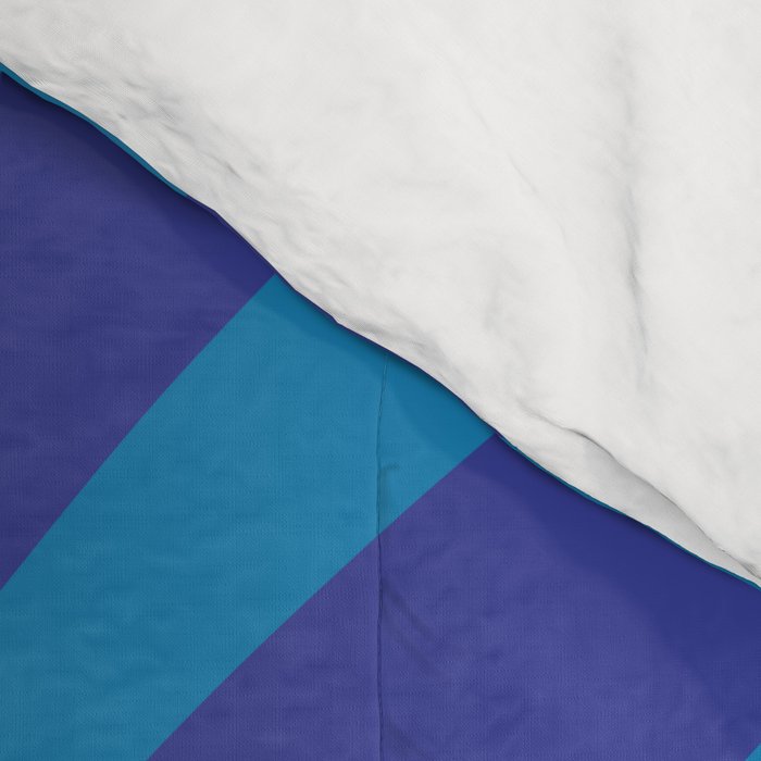 Retro Abstract Pattern Wavy Loops Contemporary Pop Art in Bold Blue Comforter Gallery Image 4