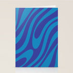 Retro Abstract Pattern Wavy Loops Contemporary Pop Art in Bold Blue Stationery Card Gallery Image 2
