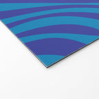 Retro Abstract Pattern Wavy Loops Contemporary Pop Art in Bold Blue Welcome Mat Gallery Image 2