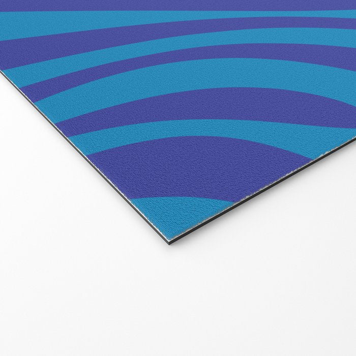 Retro Abstract Pattern Wavy Loops Contemporary Pop Art in Bold Blue Welcome Mat Gallery Image 2