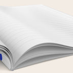 Retro Liquid Swirl Contemporary Abstract Pattern 2 in Cobalt Blue and White Notebook Gallery Image 2
