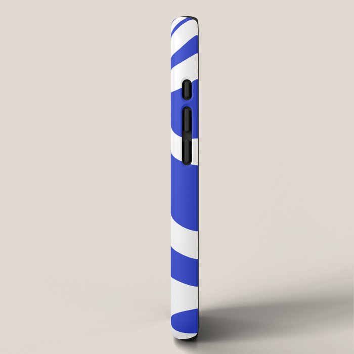 Retro Liquid Swirl Contemporary Abstract Pattern 2 in Cobalt Blue and White iPhone Case Gallery Image 2