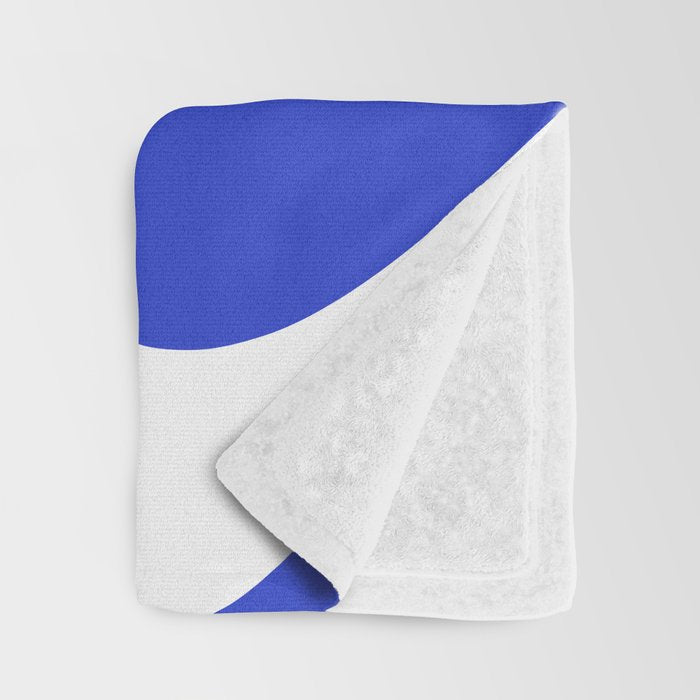Retro Liquid Swirl Contemporary Abstract Pattern 2 in Cobalt Blue and White Throw Blanket Gallery Image 3