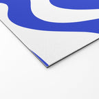 Retro Liquid Swirl Contemporary Abstract Pattern 2 in Cobalt Blue and White Welcome Mat Gallery Image 2