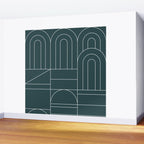 Deco Geometric 04 Teal Wall Mural Gallery Image 2