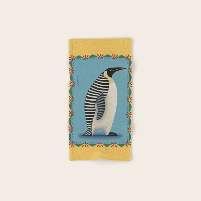 Striped Penguin Bath Towel Gallery Image 1