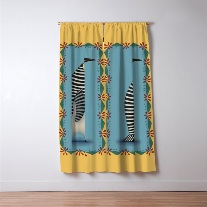 Striped Penguin Window Curtain Gallery Image 3