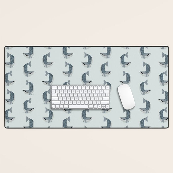 Whimsical Blue Whale Desk Mat Gallery Image 1