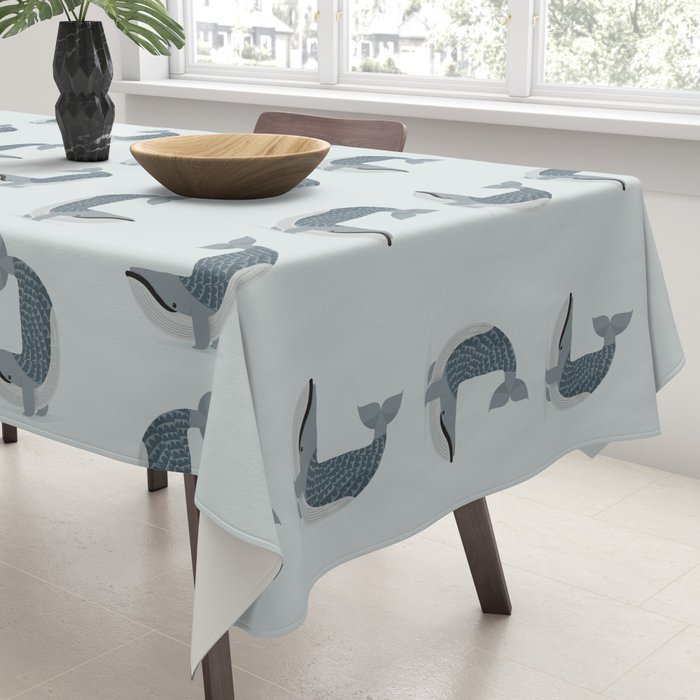 Whimsical Blue Whale Tablecloth Gallery Image 3
